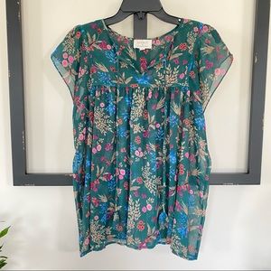 ✨3️⃣ for $20✨ EVERLY by Francesca's | green flowy blouse